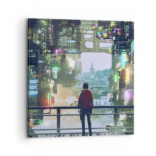 Obraz na plátne - Dva svety - 70x70 cm