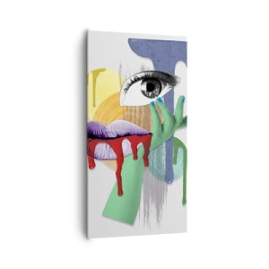 Obraz na plátne - Zdeformovaný portrét - 65x120 cm