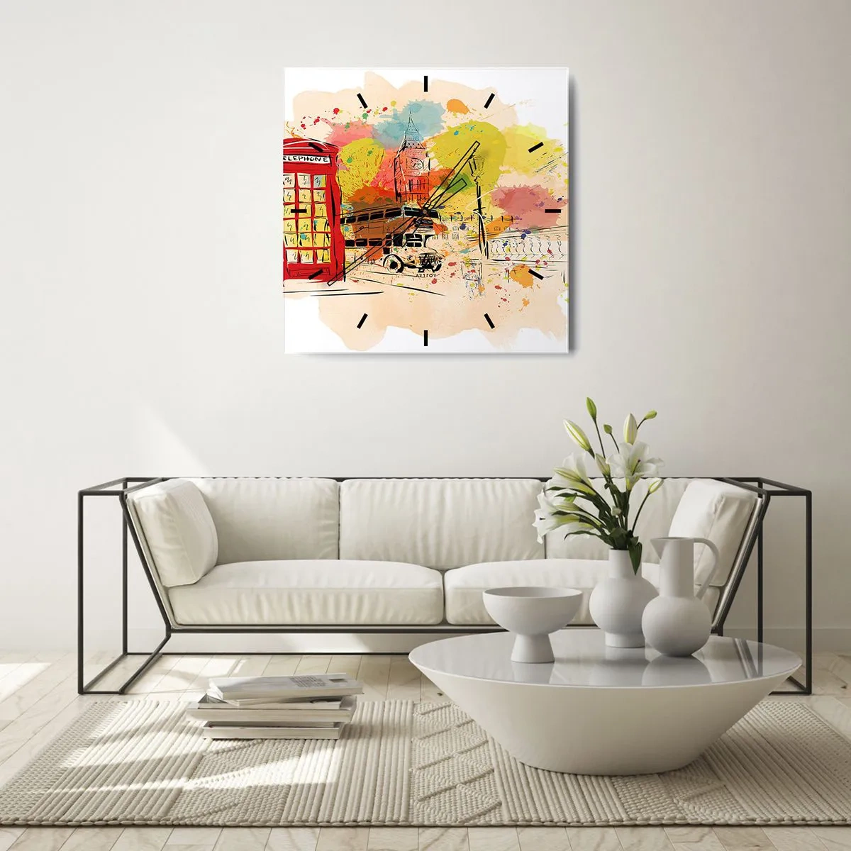 Nástenné hodiny - Mesto rôznorodostí - 30x30 cm