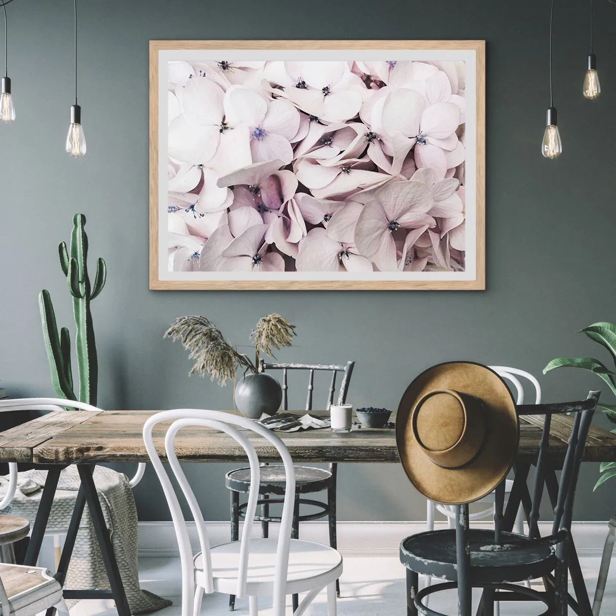 Plagát v ráme zo svetlého duba - V záplave kvetov - 100x70 cm