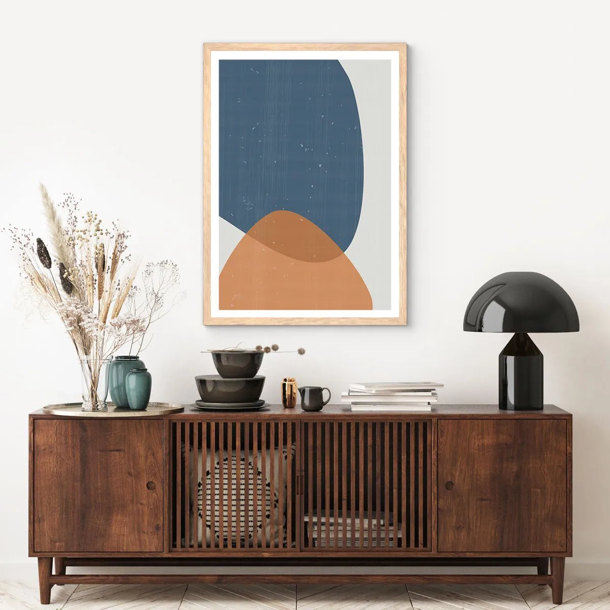 Plagát v ráme zo svetlého duba - Ovály a vplyvy - 70x100 cm