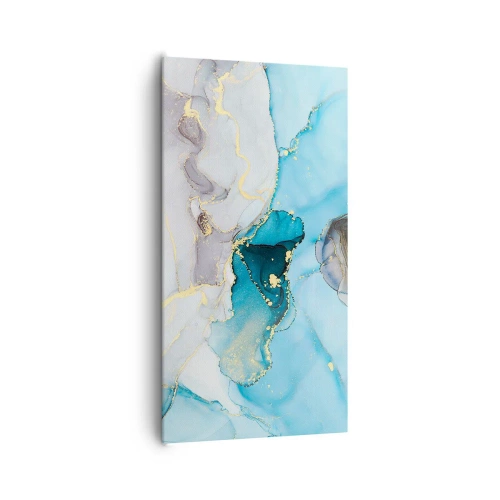 Obraz na plátne - Štúdia o stretnutí šedej a tyrkysovej - 65x120 cm