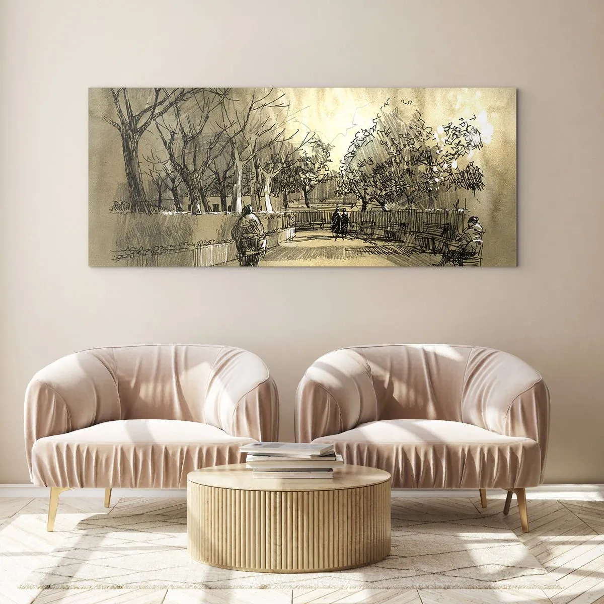 Obraz na skle - Pierkom zastavený okamih - 100x40 cm
