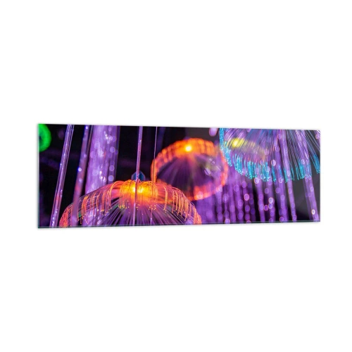 Obraz na skle - Svetelná fontána - 160x50 cm