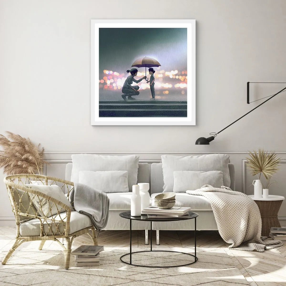 Plagát v bielom ráme - A všetko je v poriadku - 60x60 cm