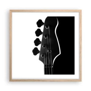 Plagát v ráme zo svetlého duba - Rockové ticho  - 50x50 cm