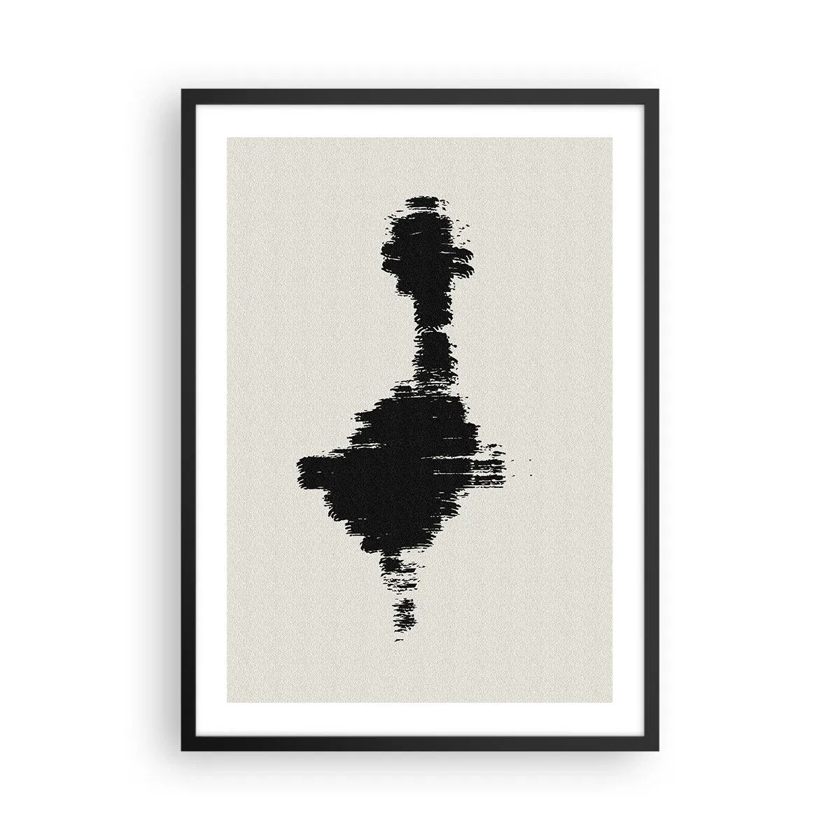 Plagát v čiernom ráme - Minimalistická abstrakcia v čiernej a bielej farbe - 50x70cm - Vibrácie predstavivosti - Moderná nástenná dekorácia do obývacej izby a spálne ARTTOR