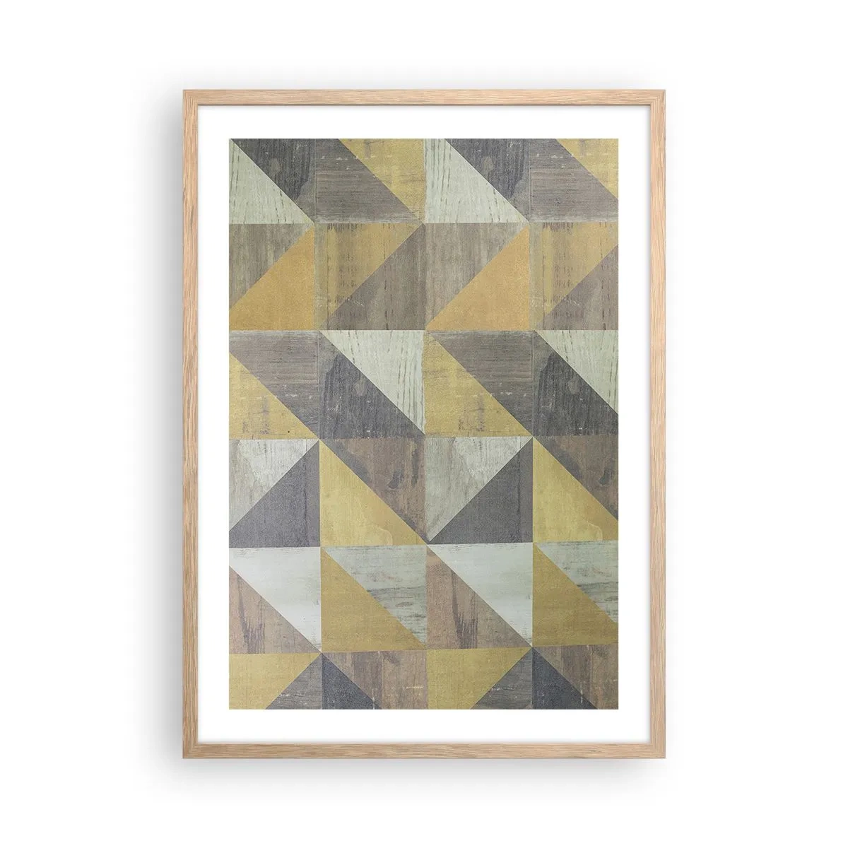 Plagát v ráme zo svetlého duba - V uhle trojuholníka - 50x70 cm