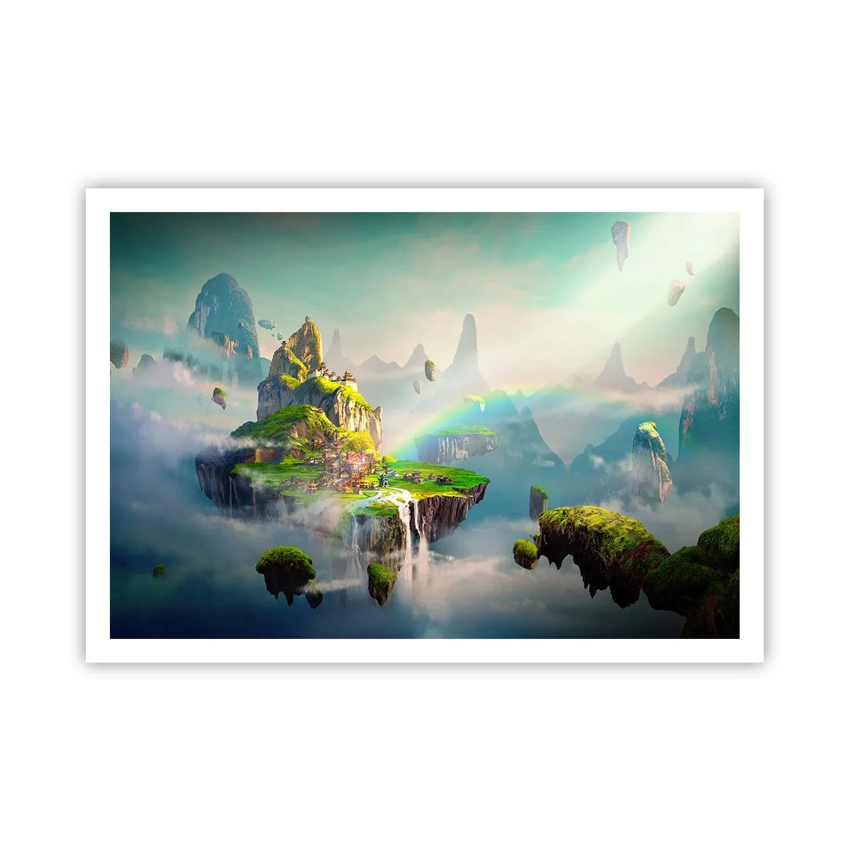 Plagát - Uprostred neba - šťastné ostrovy - 100x70 cm