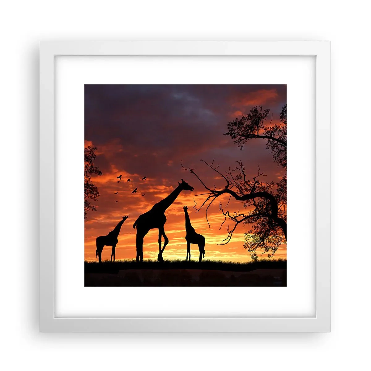 Plagát v bielom ráme - Malá večera v kruhu najbližších - 30x30 cm