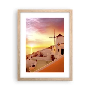 Plagát v ráme zo svetlého duba - Rozplynúť sa v bielej a zlatej - 30x40 cm