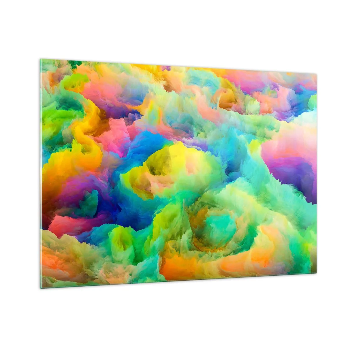 Obraz na skle - Dúhové páperie - 100x70 cm