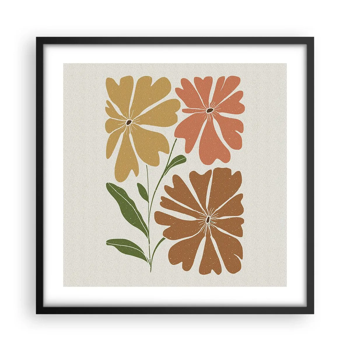 Plagát v čiernom ráme - Príroda a geometria - 50x50 cm