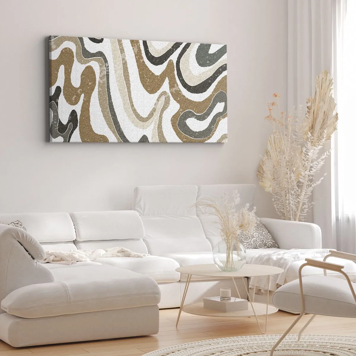 Obraz na plátne - Meandre zemitých farieb - 160x50 cm