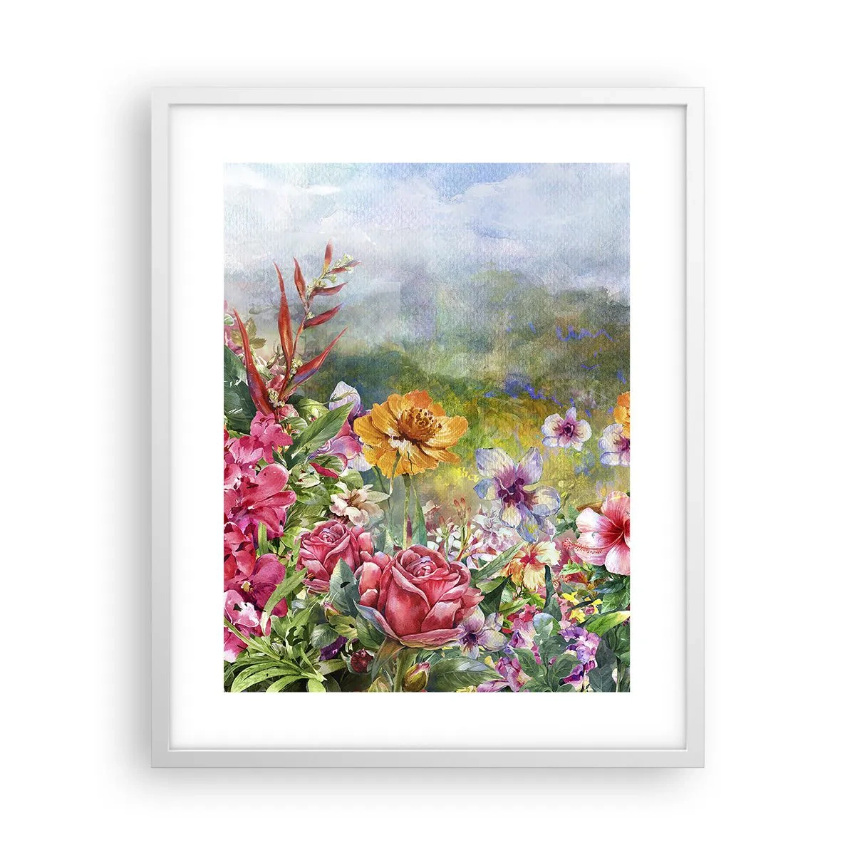 Plagát v bielom ráme - Záhrada, ktorá sa zbláznila - 40x50 cm