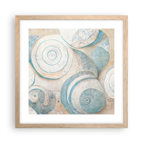 Plagát v ráme zo svetlého duba - Čo skrýva mušľa? - 40x40 cm