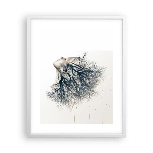 Plagát v bielom ráme - Očarená šepotom stromu - 40x50 cm