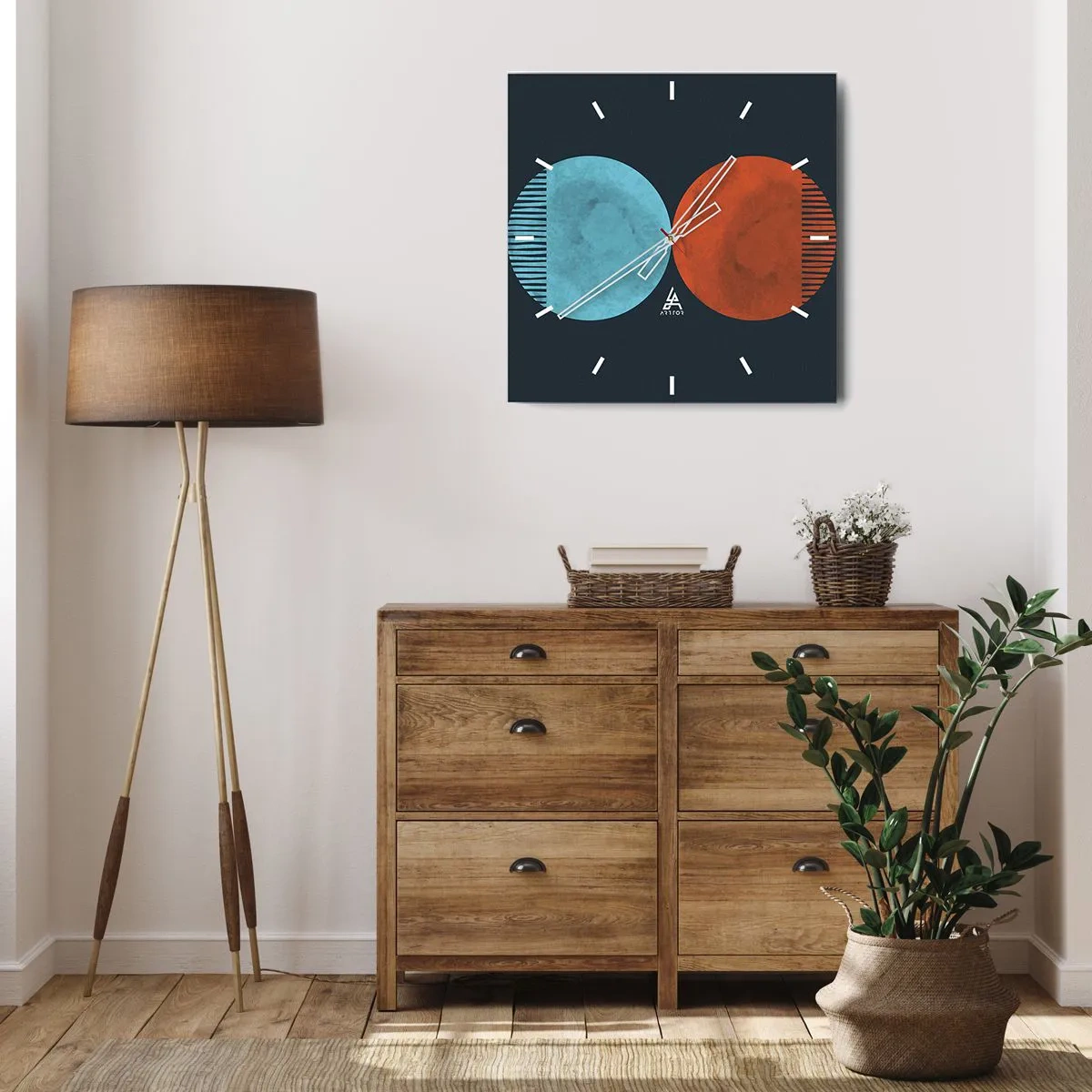 Nástenné hodiny - Iba geometria? - 40x40 cm