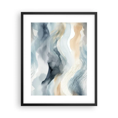 Plagát v čiernom ráme - Abstrakcia snehu a hmly - 40x50 cm