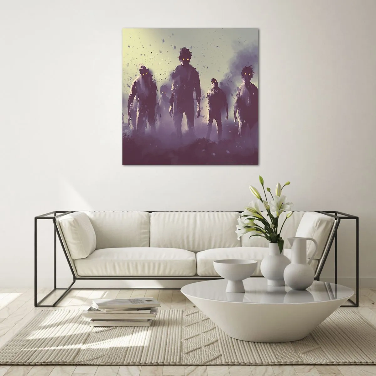 Obraz na skle - Dávaj pozor! Prichádzajú - 60x60 cm