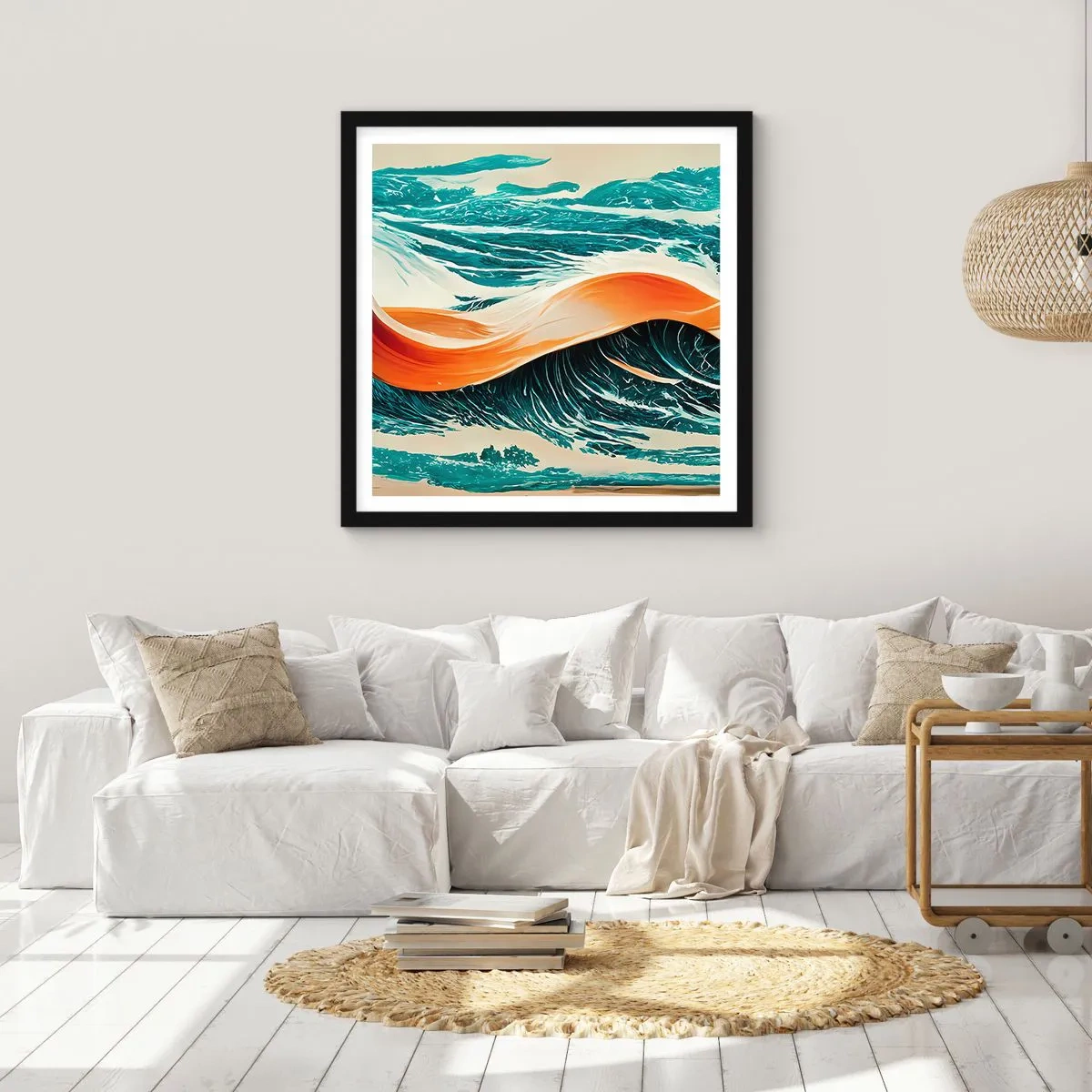 Plagát v čiernom ráme - Surferov sen - 30x30 cm