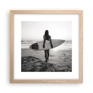 Plagát v ráme zo svetlého duba - Dcéra morskej vlny - 30x30 cm
