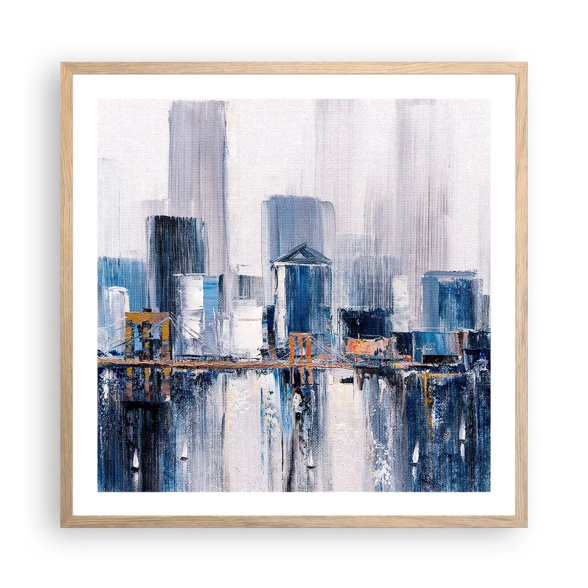 Plagát v ráme zo svetlého duba - Newyorská impresia - 60x60 cm