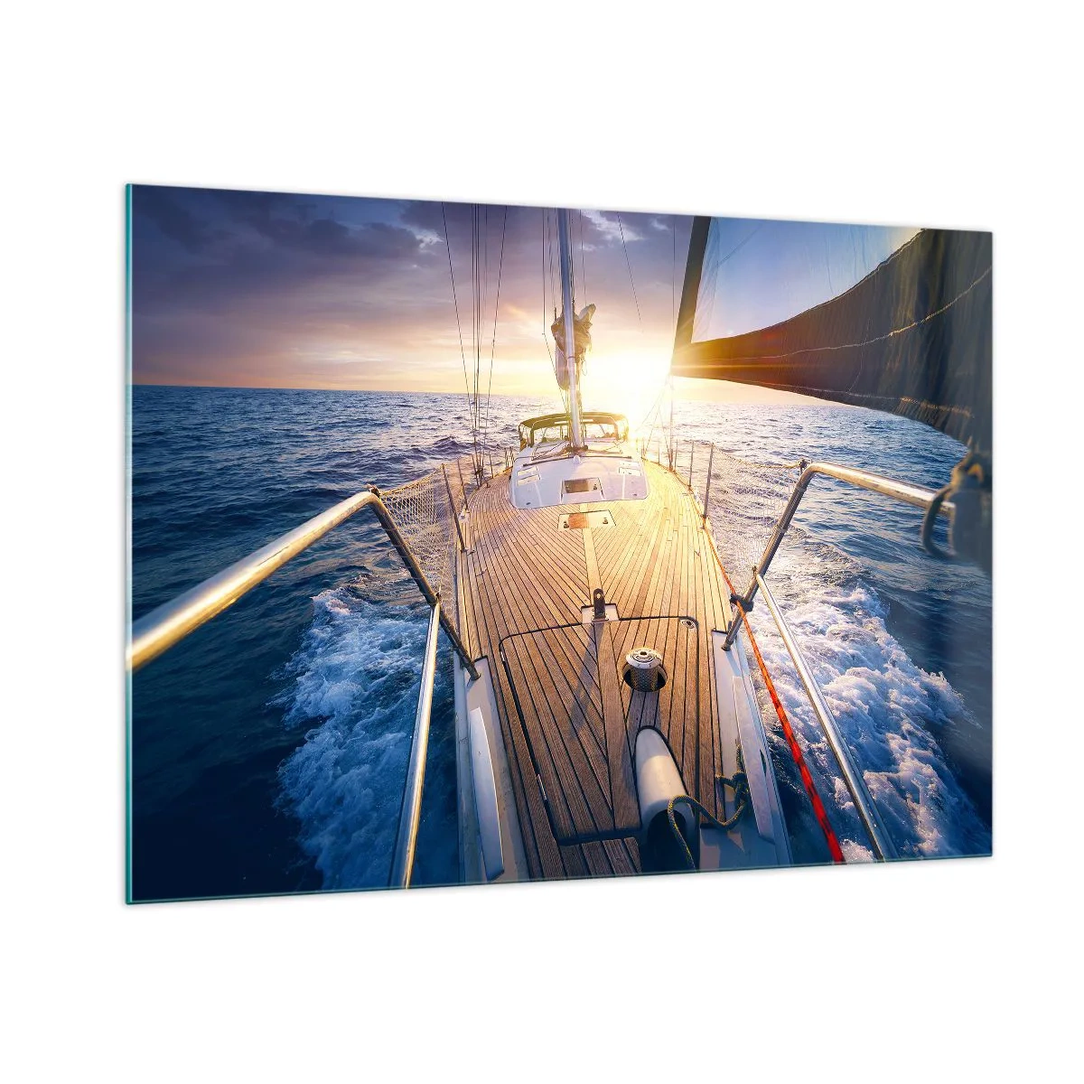 Obraz na skle - Bežiaca po vlnách - 100x70 cm