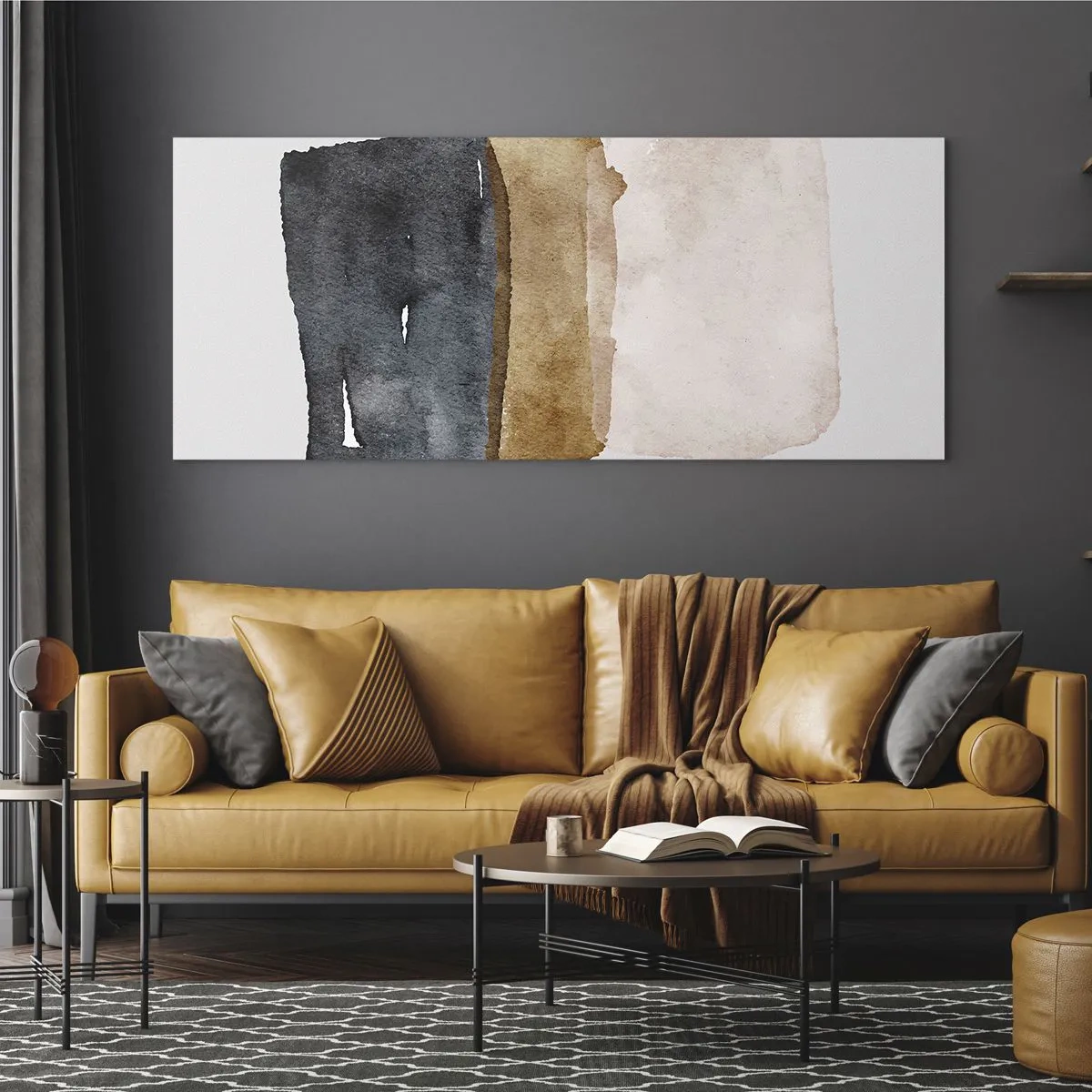 Obraz na skle - Kompozícia zemitých farieb - 140x50 cm