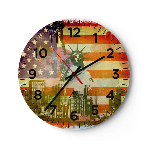 Nástenné hodiny - Viva America! - 30x30 cm
