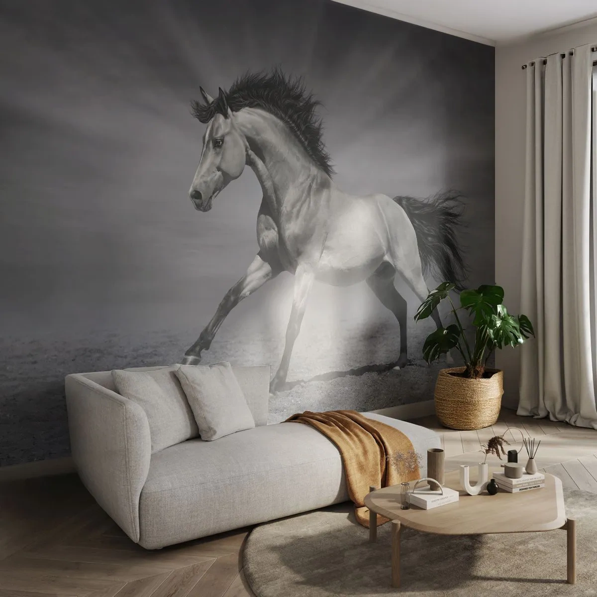 Samolepiaca Fototapeta Deluxe Sticker - Zrodený pre potešenie - Zvieratá, Kôň, Príroda - 250x175 cm