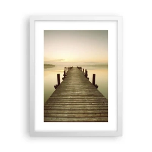 Plagát v bielom ráme - Úsvit, svitanie, svetlo - 30x40 cm