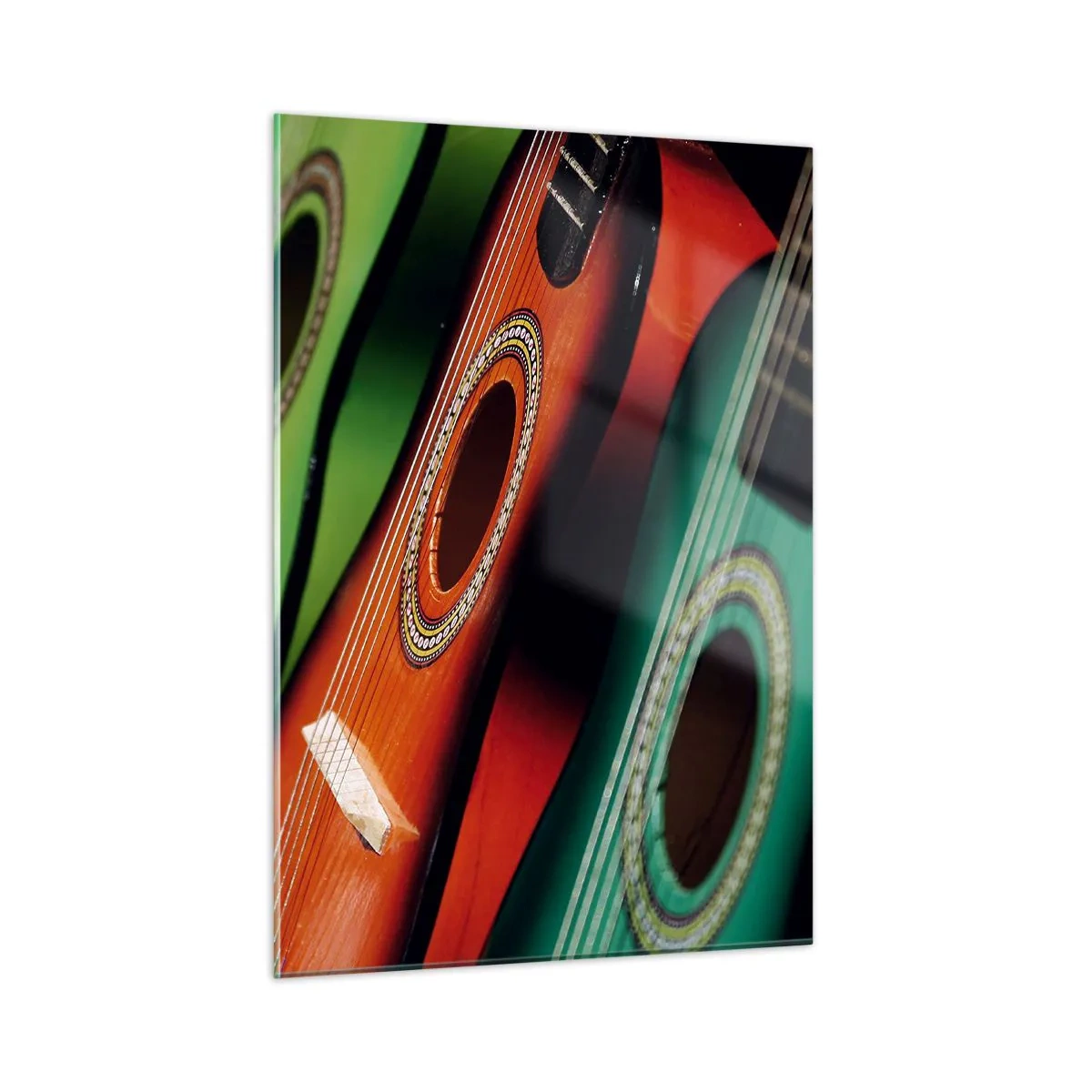 Obraz na skle - Gitara má veľa farieb - 50x70 cm
