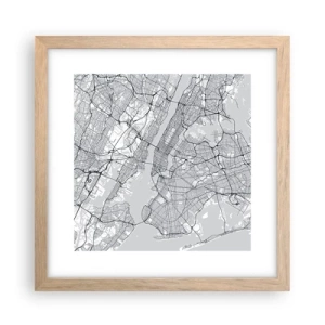 Plagát v ráme zo svetlého duba - Anatómia metropoly - 30x30 cm