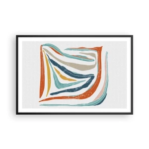 Plagát v čiernom ráme - Priateľsky usmievavá abstrakcia - 91x61 cm