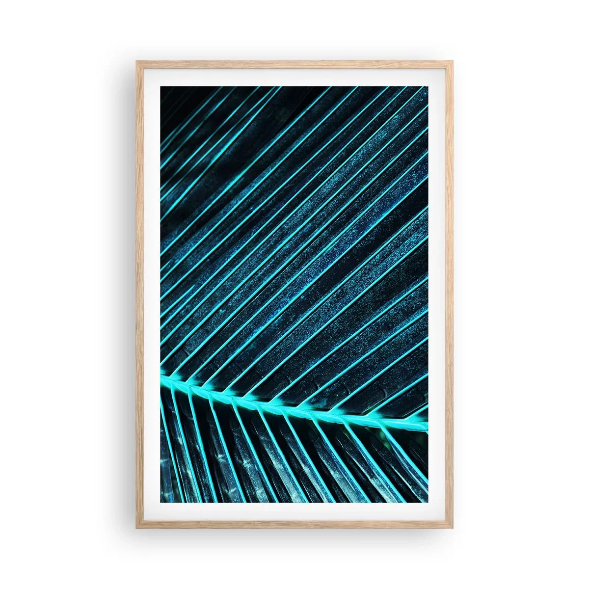 Plagát v ráme zo svetlého duba - Textúra zelene - 61x91 cm