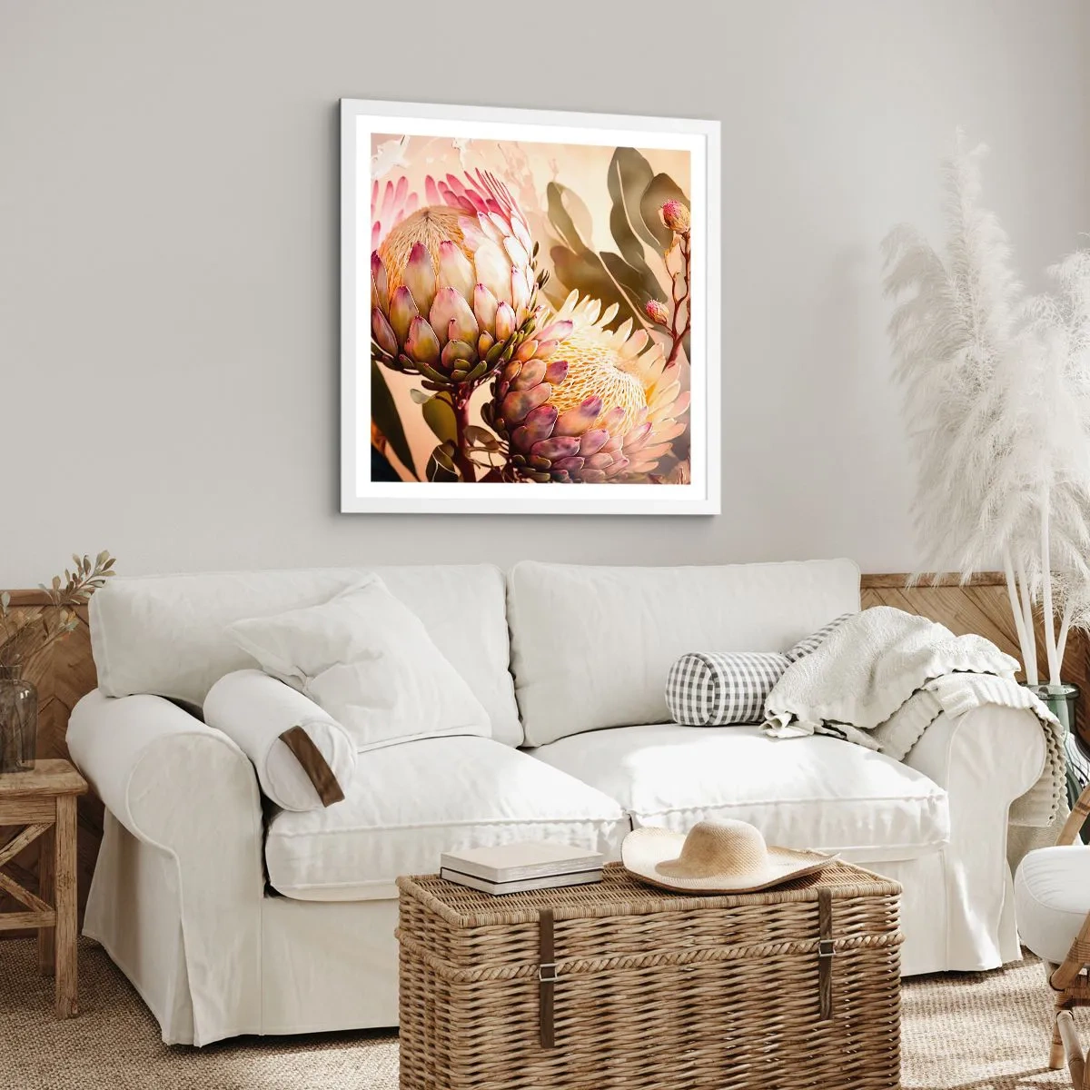 Plagát v bielom ráme - Nežne objaté - 30x30 cm