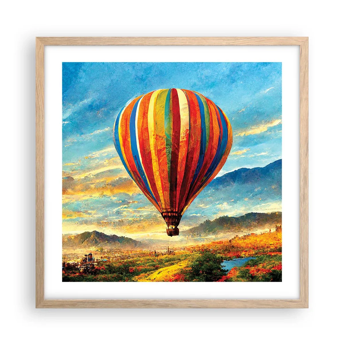 Plagát v ráme zo svetlého duba - V tichu je toho vidieť viac - 50x50 cm