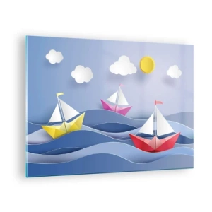 Obraz na skle - Ach, aké je pekné hojdať sa vo vlnách - 70x50cm - Ach, ako je príjemné hojdať sa na vlnách - Moderná nástenná dekorácia do obývacej izby a spálne ARTTOR