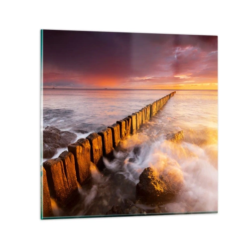 Obraz na skle - Jemnosť vĺn - 50x50 cm