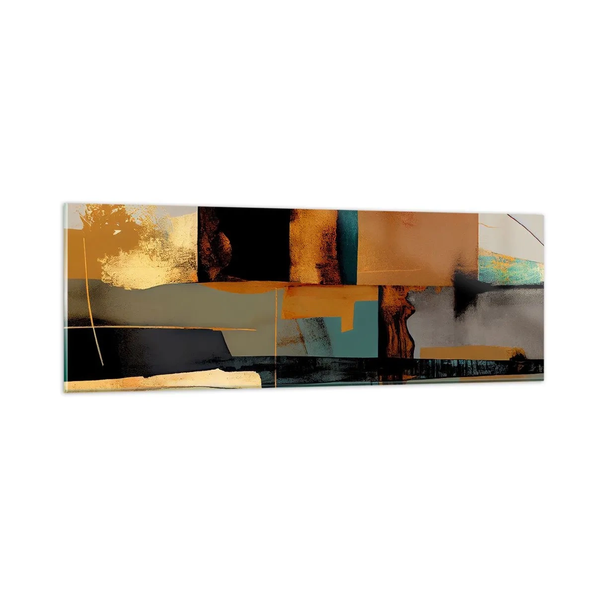 Obraz na skle - Abstrakcia – svetlo a tieň - 90x30 cm