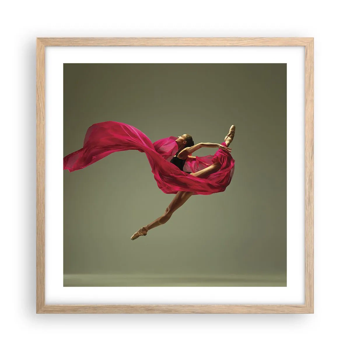 Plagát v ráme zo svetlého duba - Tancujúci plameň - 50x50 cm