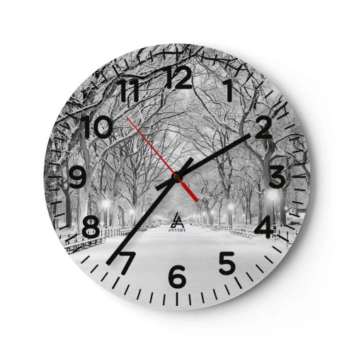 Nástenné hodiny - Štyri ročné obdobia – zima - 30x30 cm