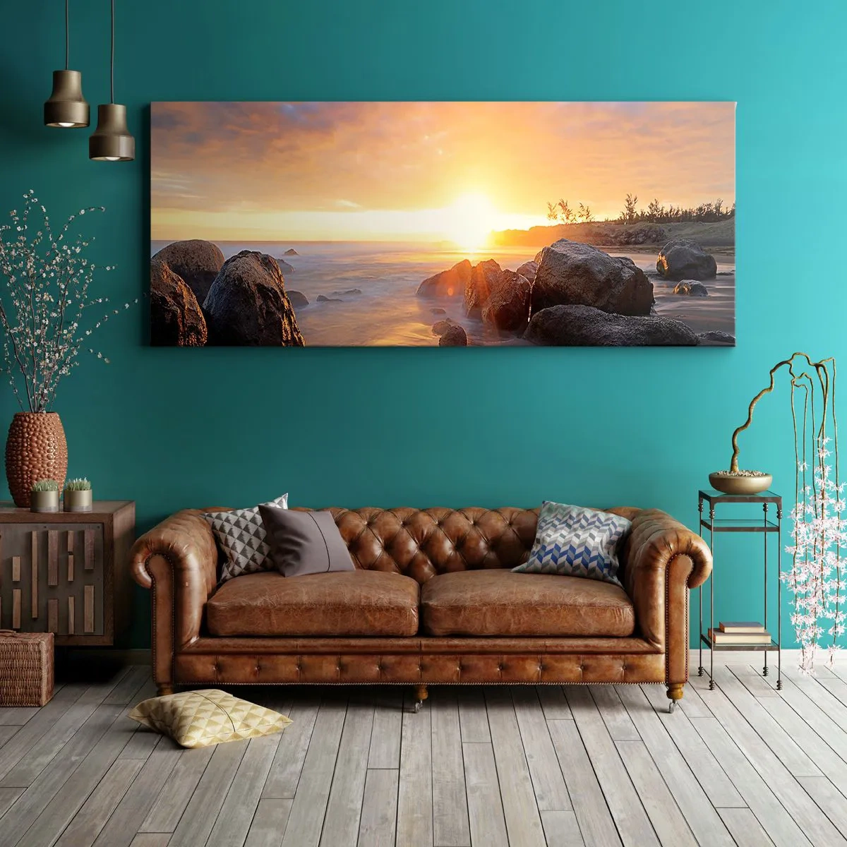 Obraz na plátne - Svetlý večerný vánok - 90x30 cm
