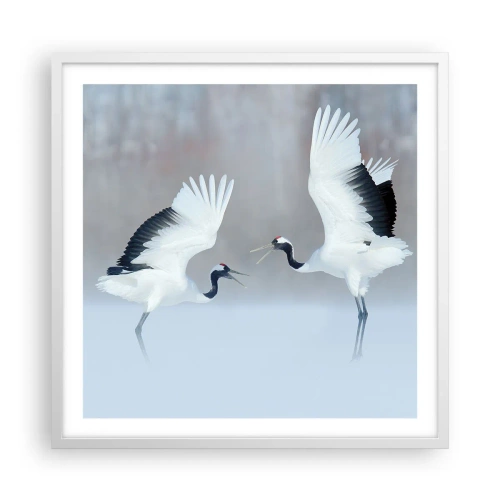 Plagát v bielom ráme - Tanec v hmle - 60x60 cm