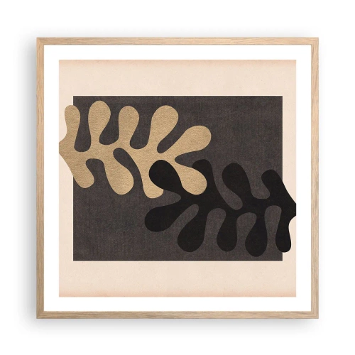 Plagát v ráme zo svetlého duba - Neprítomnosť a doplnenie - 60x60 cm