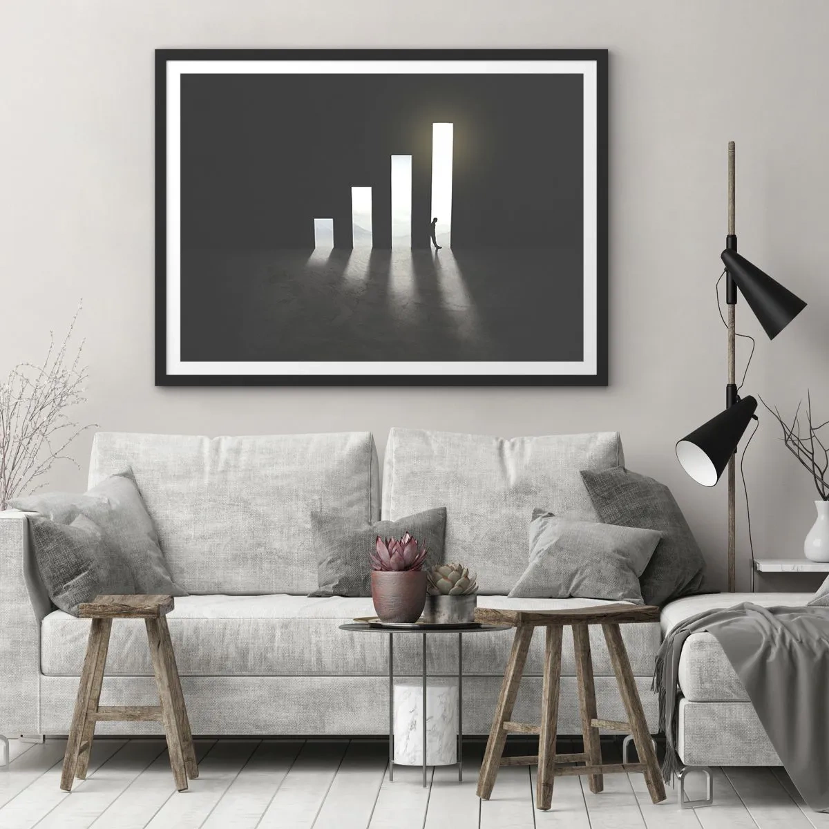 Plagát v čiernom ráme - Úspech – impresia - 100x70 cm