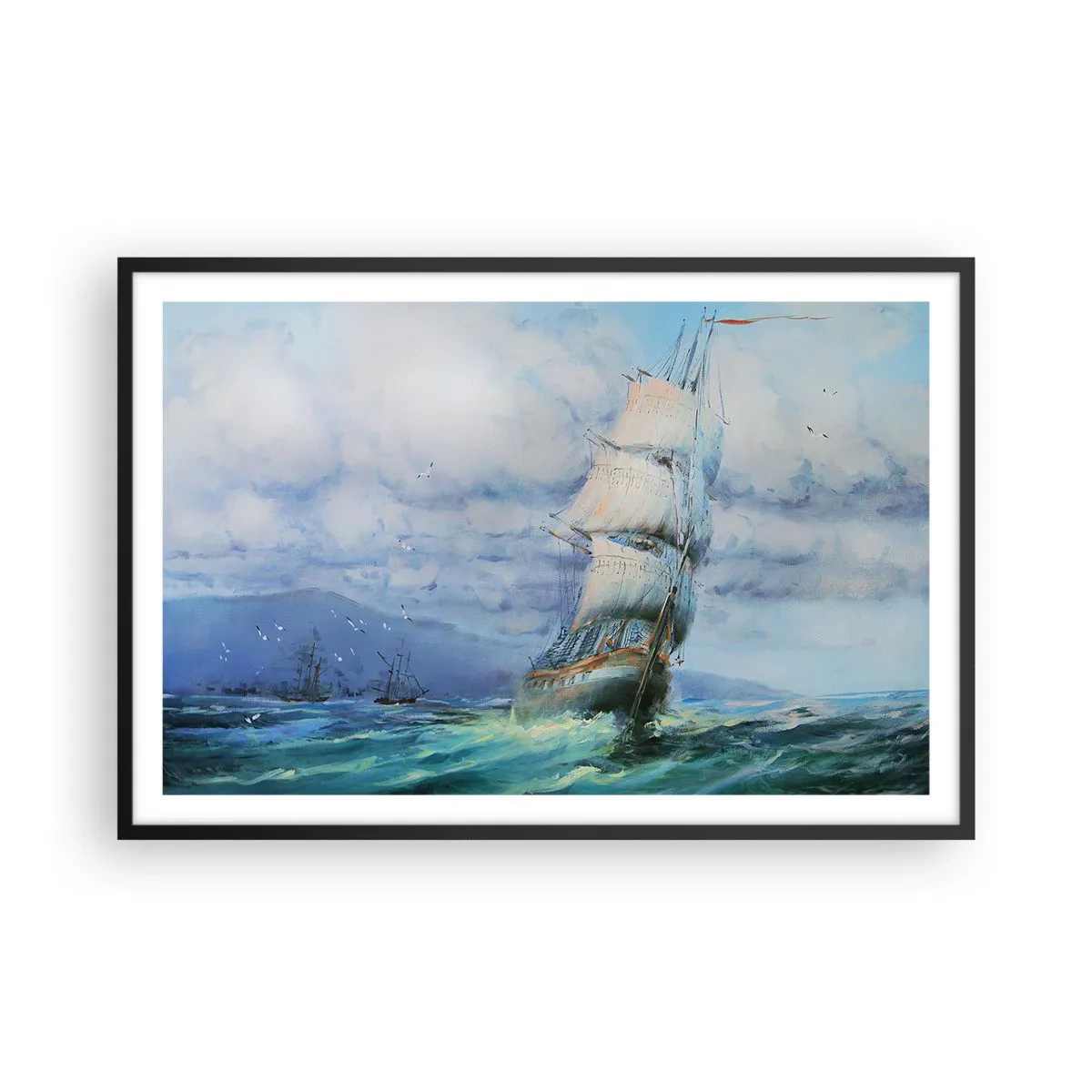 Plagát v čiernom ráme - Šťastnú cestu - 91x61 cm