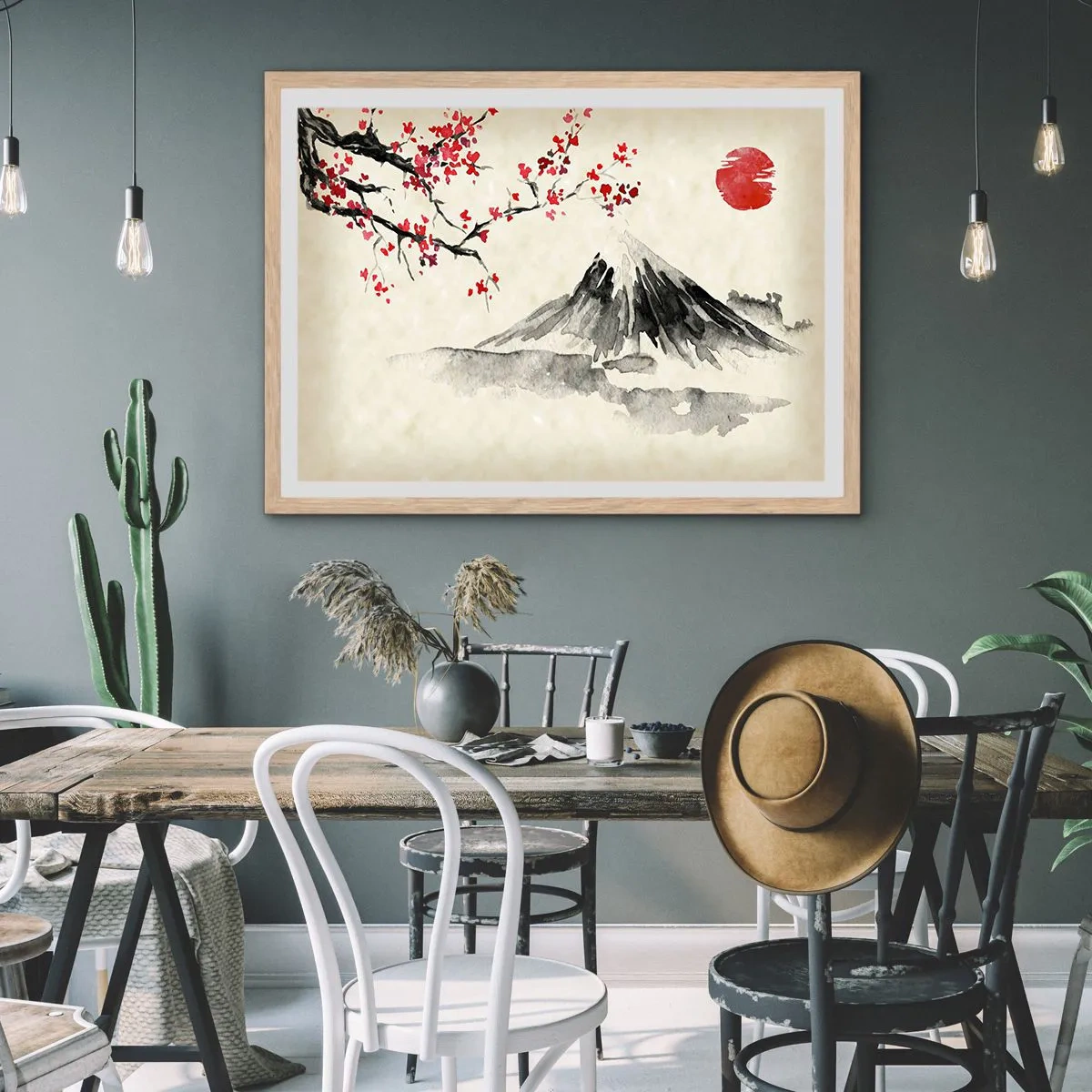 Plagát v ráme zo svetlého duba - Zamilujte sa do Japonska - 91x61 cm