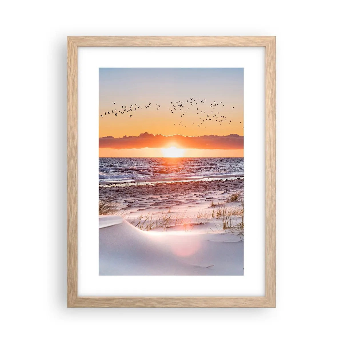 Plagát v ráme zo svetlého duba - Horizontálna krajina - 30x40 cm